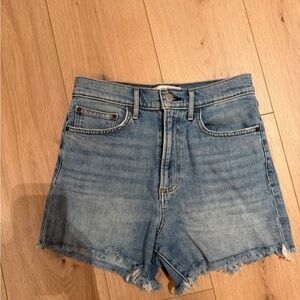 Aritzia High-Rise Light Blue Denim Shorts
